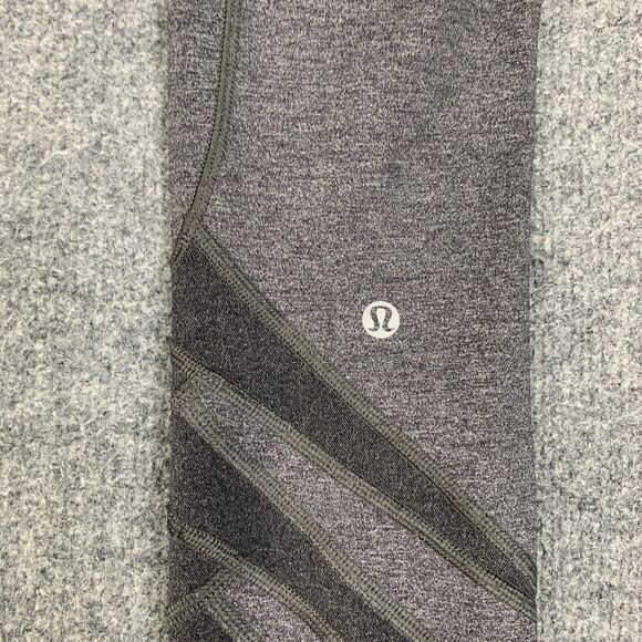 Lululemon Tights Womens 4 Gray Heather Motionful High Waist 7/8 Yoga Paneled - Picture 12 of 15